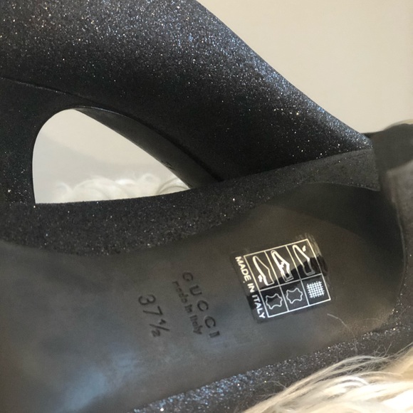 Gucci Glitter Hollywood Horsebit Peep Toe Pumps!🌟 - Picture 5 of 7